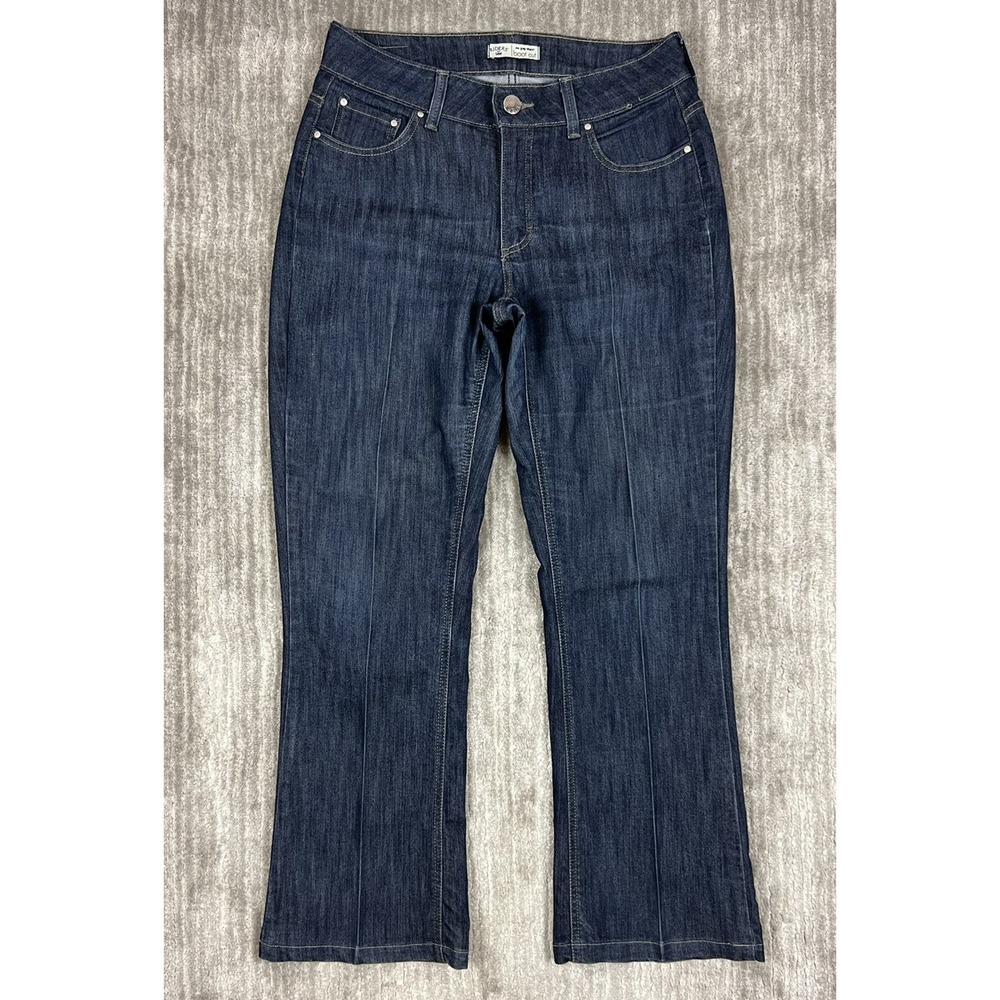 Riders by Lee Jeans‎ Womens 12 Dark Wash No Gap Waist Bootcut Denim Pants Blue